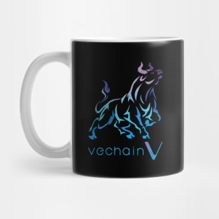 Vintage Bull Market Vechain VET Coin To The Moon Crypto Token Cryptocurrency Wallet Birthday Gift For Men Women Kids Mug